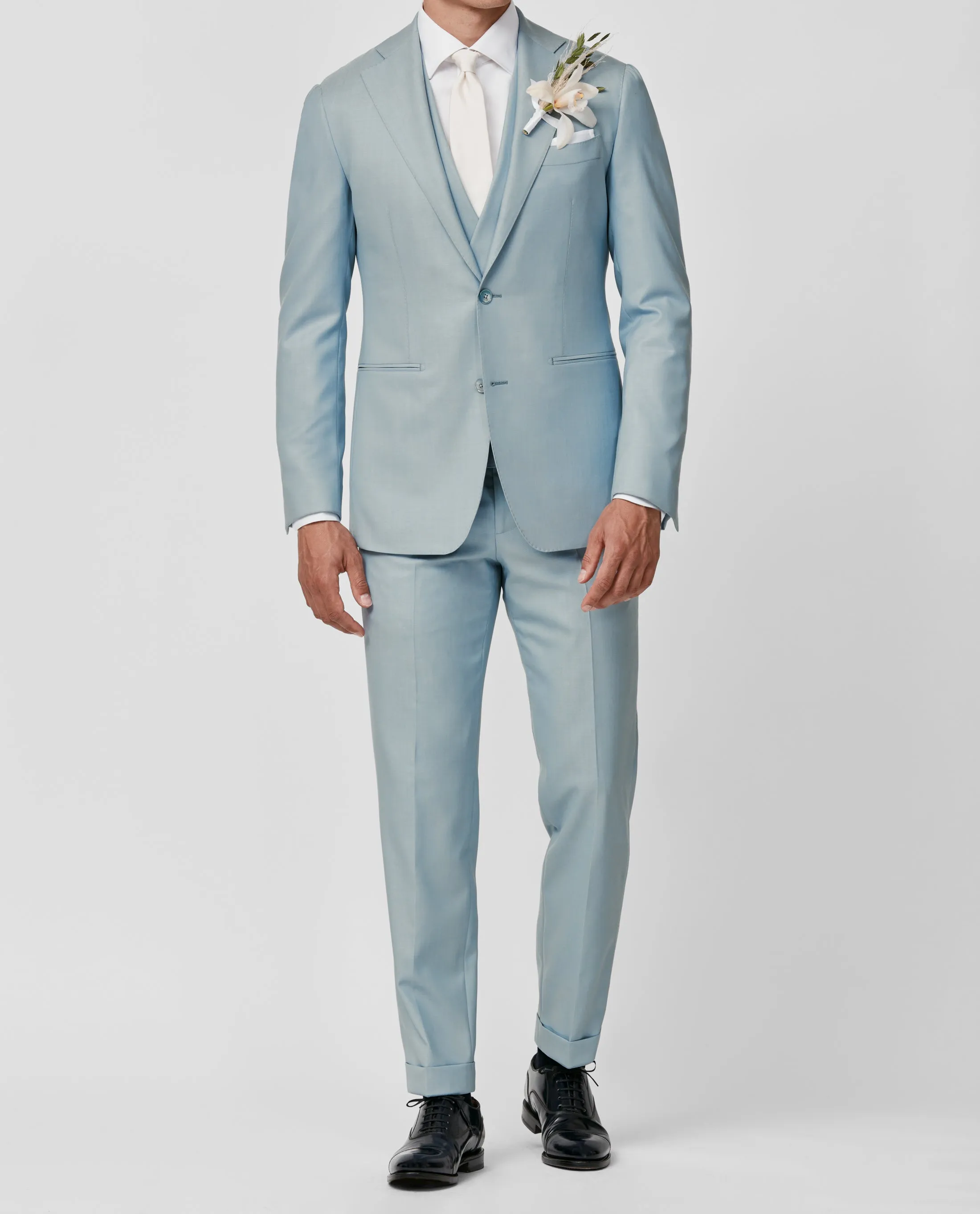 Angelico 365 Doppio Ritorto S130 Merino Wool Twill Light Blue