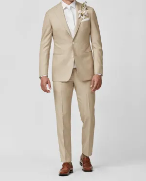 Angelico 365 Doppio Ritorto S130 Merino Wool Twill Sand Mélange