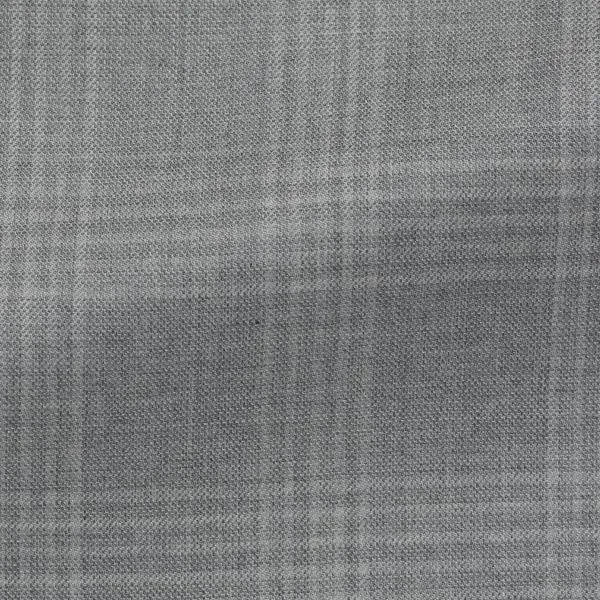 Angelico 365 Doppio Ritoto S130 Merino Wool Light Grey with Tonal Check