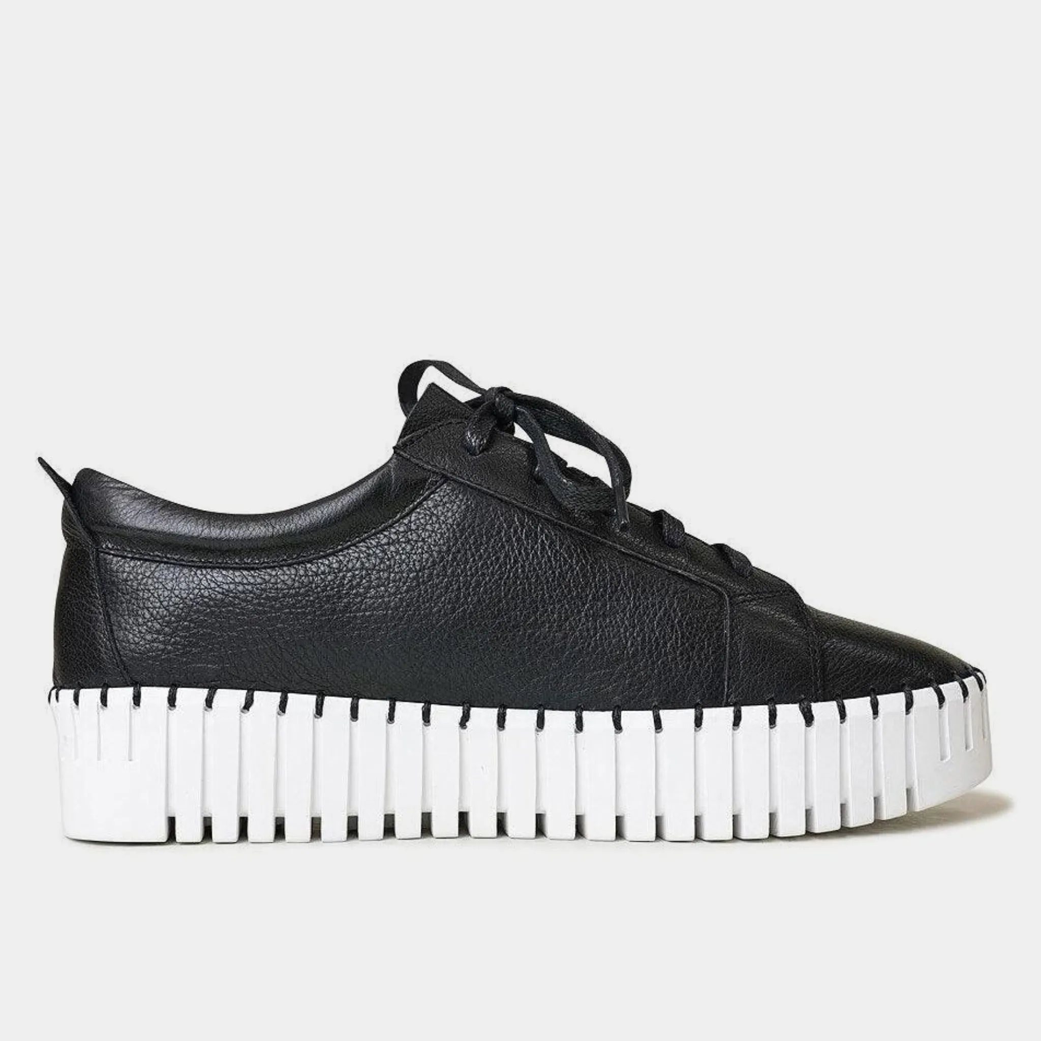 Bump Black Leather Sneakers
