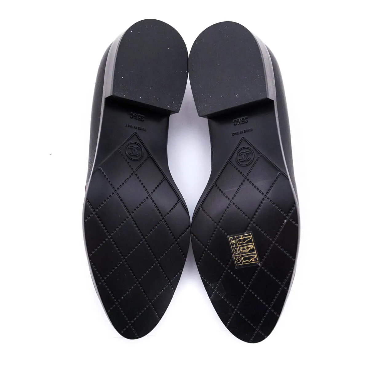 Chanel Black & Burgundy CC Loafers Size US 5.5 | EU 35.5