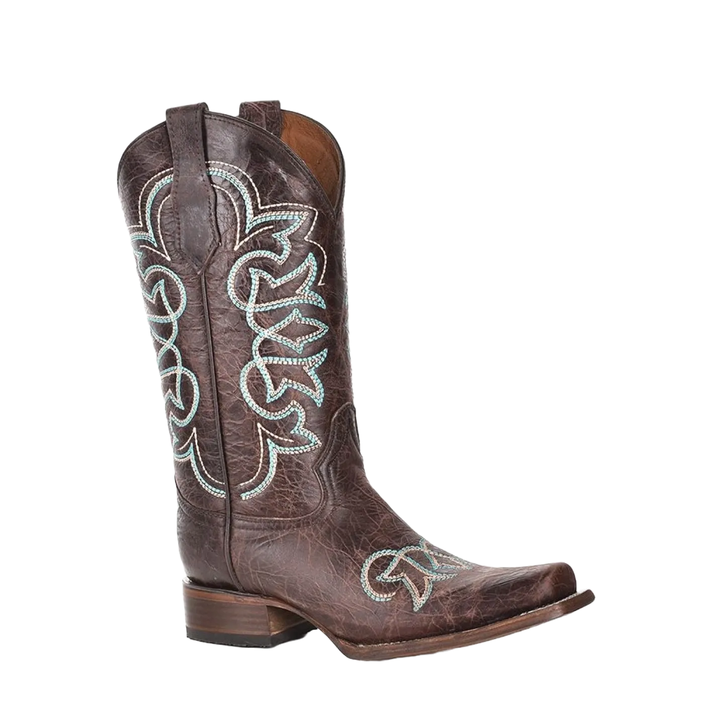 Circle G by Corral Ladies Embroidered Brown & Turquoise Western Boots L5640