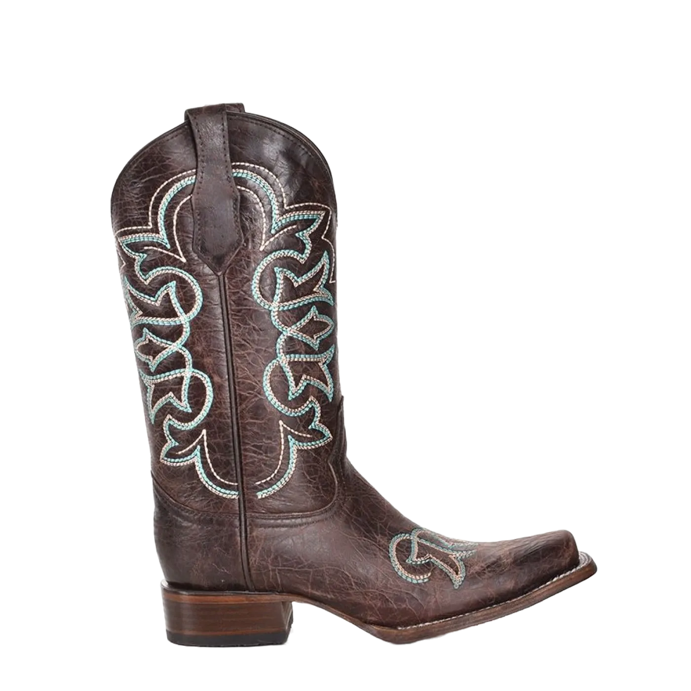 Circle G by Corral Ladies Embroidered Brown & Turquoise Western Boots L5640