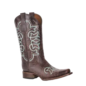 Circle G by Corral Ladies Embroidered Brown & Turquoise Western Boots L5640