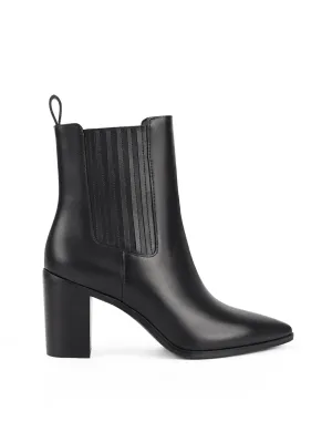 Clancy Gusset Ankle Boot - Black Leather