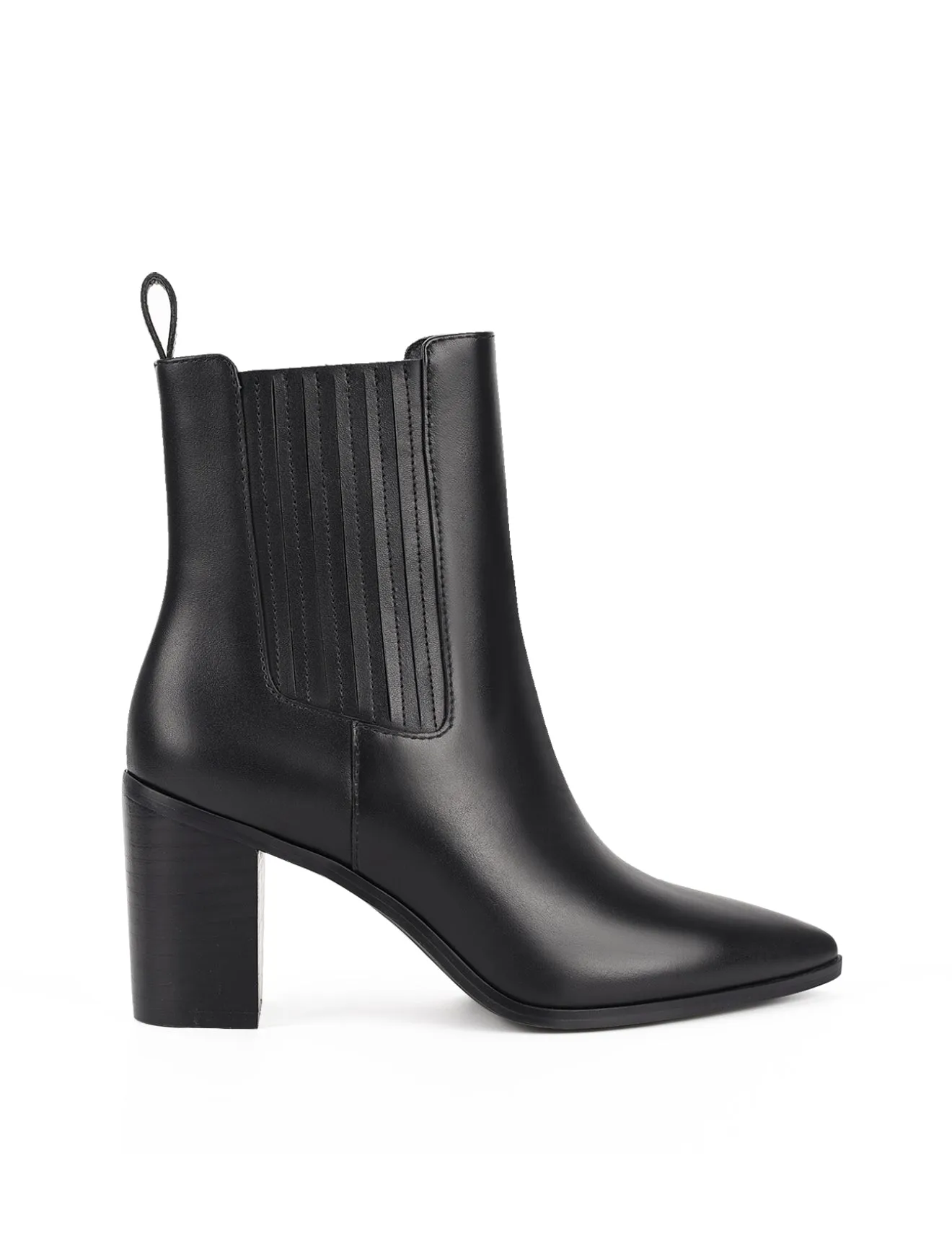Clancy Gusset Ankle Boot - Black Leather