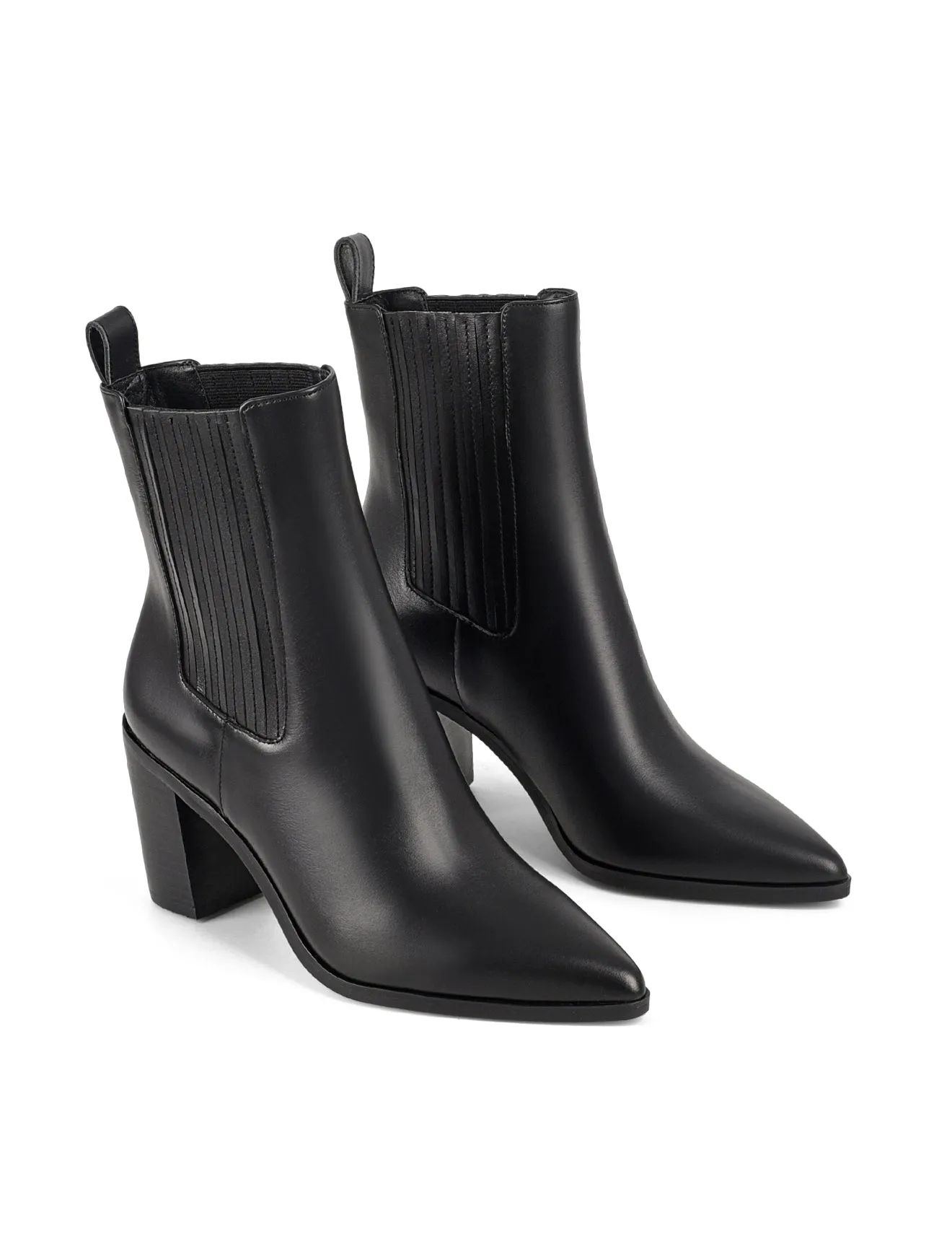 Clancy Gusset Ankle Boot - Black Leather
