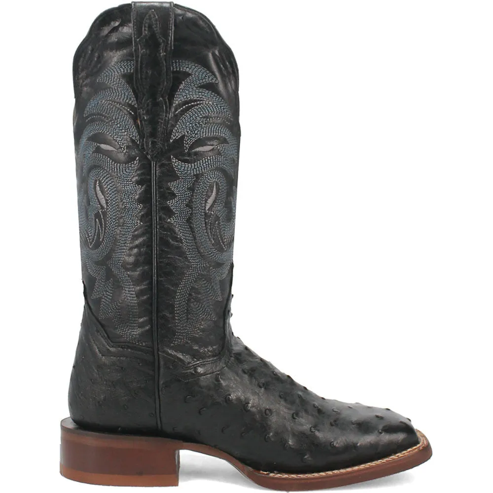 Dan Post Kylo Black Full-Quill Ostrich Boots