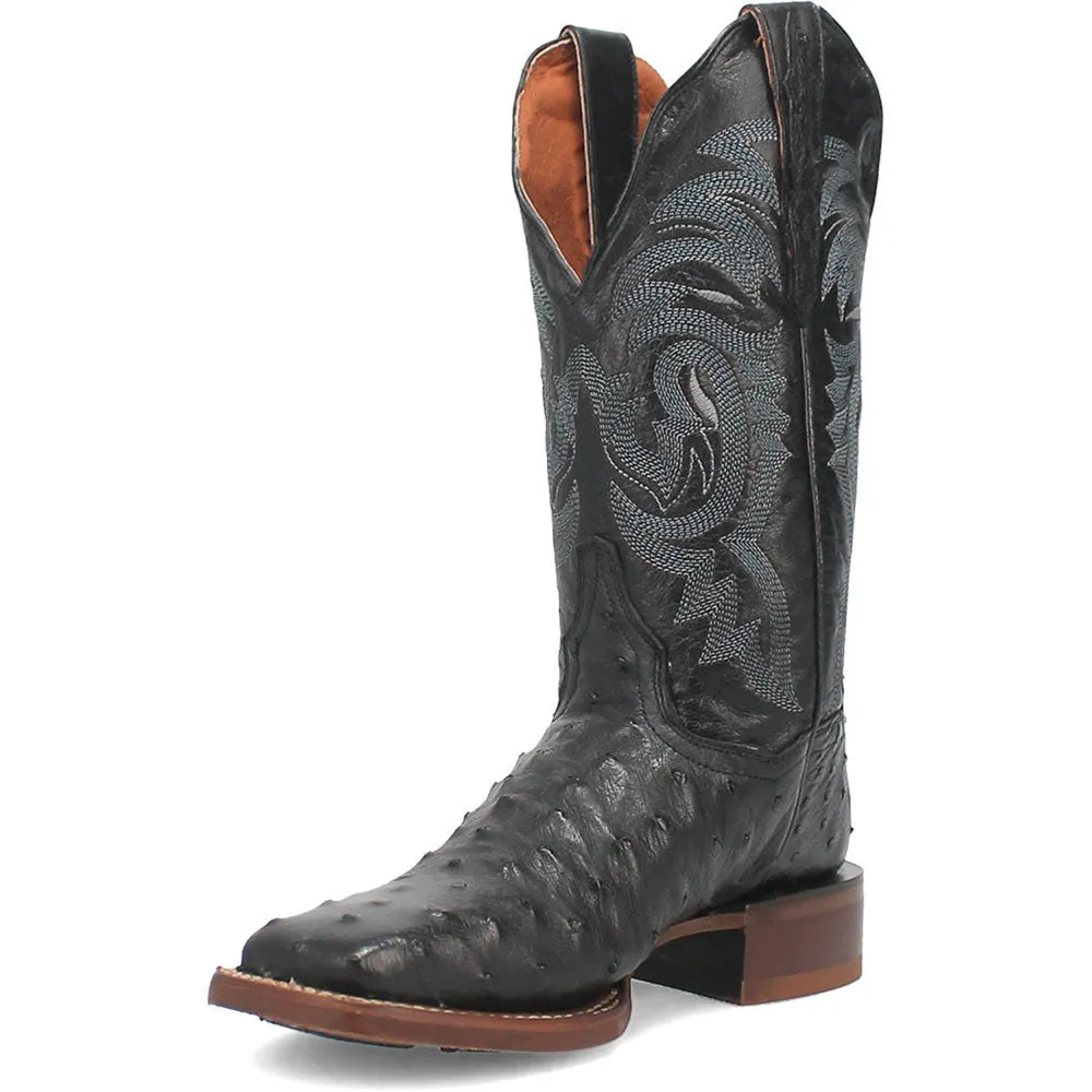 Dan Post Kylo Black Full-Quill Ostrich Boots