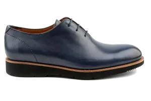 Debbano Ugo Wholecut Oxford Shoes, Crust Leather, Premium Lace-Up,Plain, Whole Cut Leather Shoes, Navy Oxfords, EVA Sole Oxfords