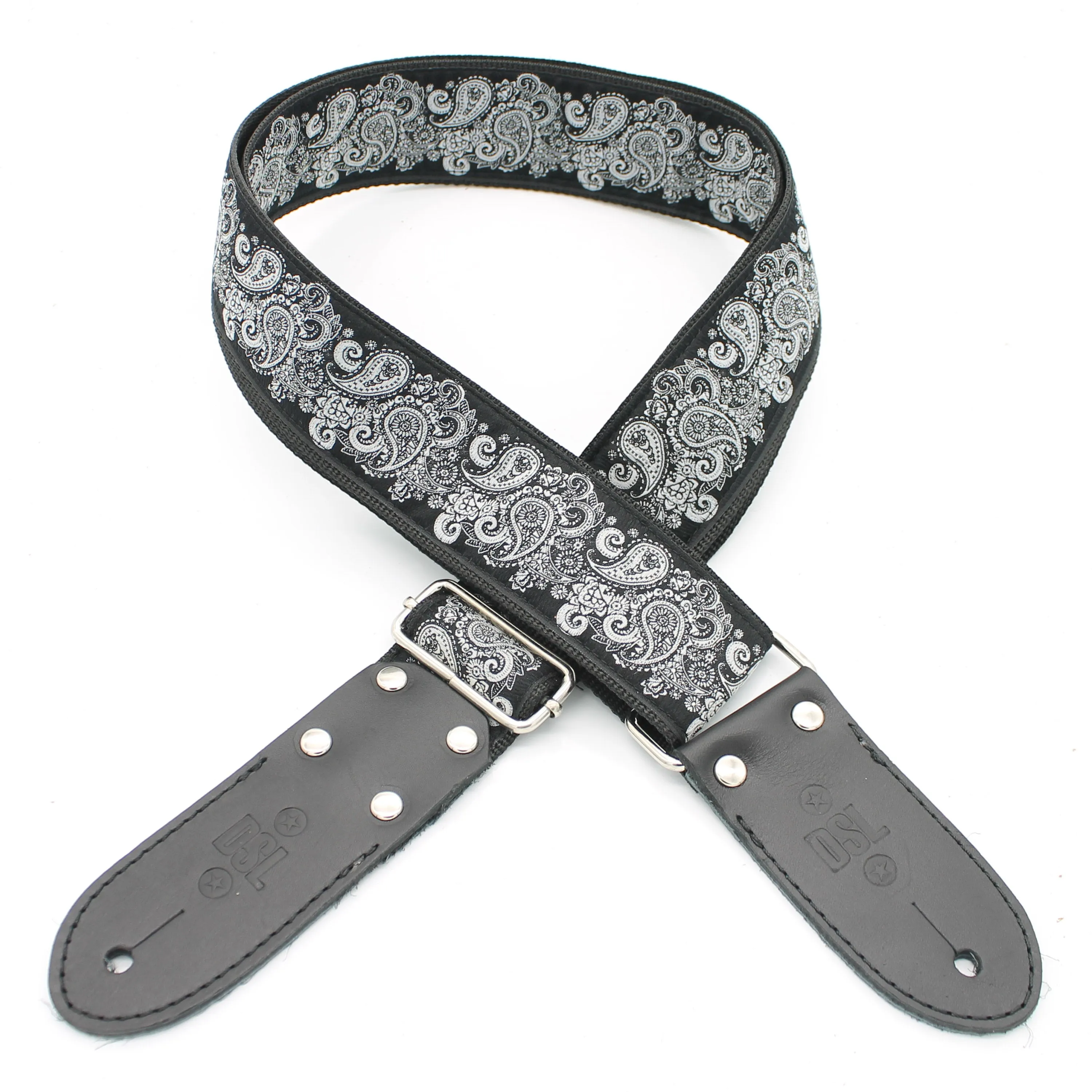 DSL 2" Jacquard Weaving Guitar Strap - Paisley Black