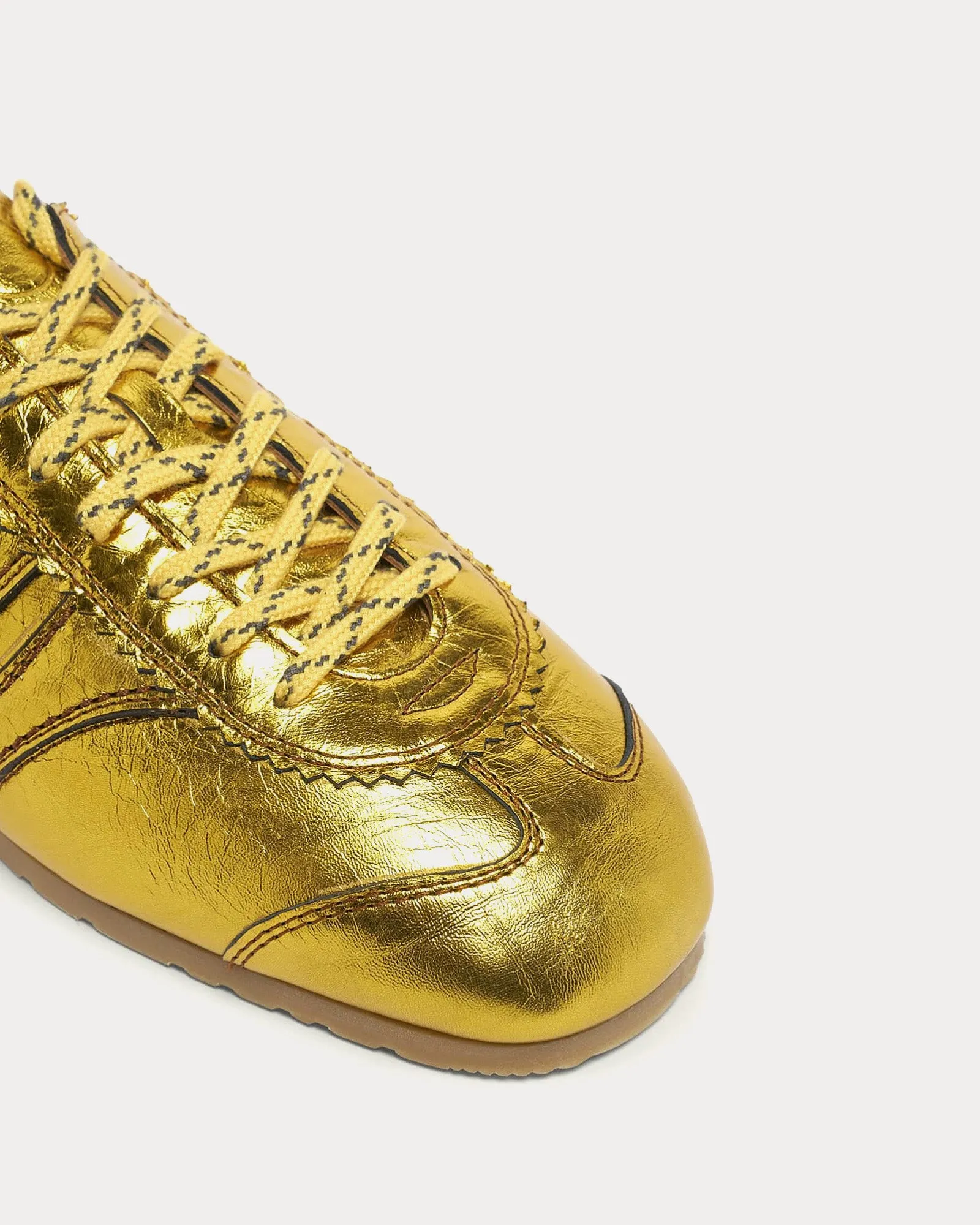 Dustin Metallic Leather Gold Low Top Sneakers
