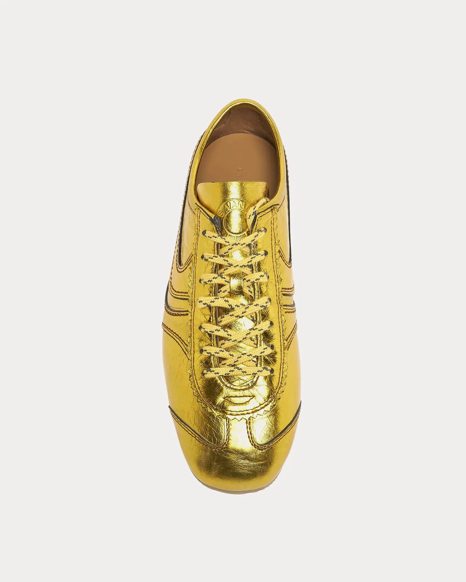 Dustin Metallic Leather Gold Low Top Sneakers