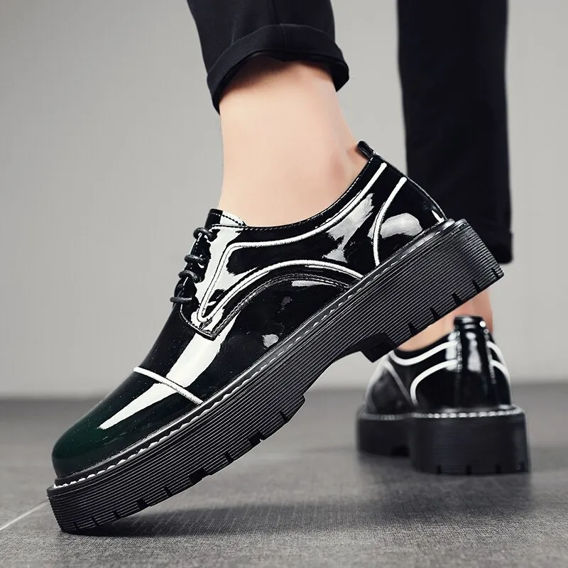 Fashion Oxfords PU Leather Shoes For Men / Casual Male Thick Bottom Footwear