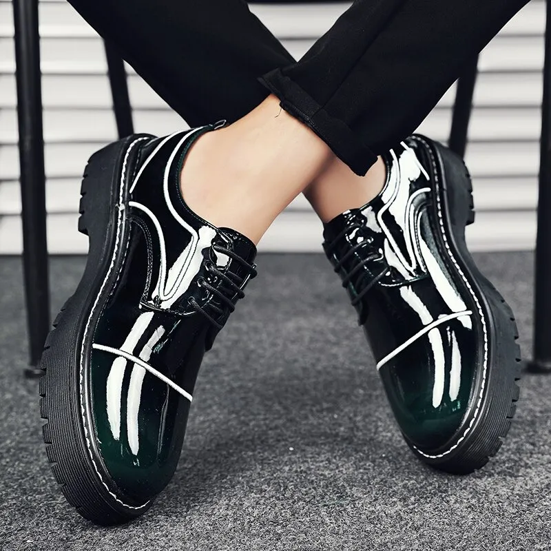 Fashion Oxfords PU Leather Shoes For Men / Casual Male Thick Bottom Footwear