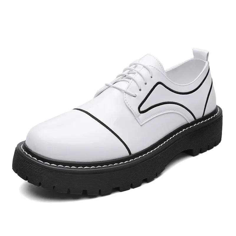 Fashion Oxfords PU Leather Shoes For Men / Casual Male Thick Bottom Footwear