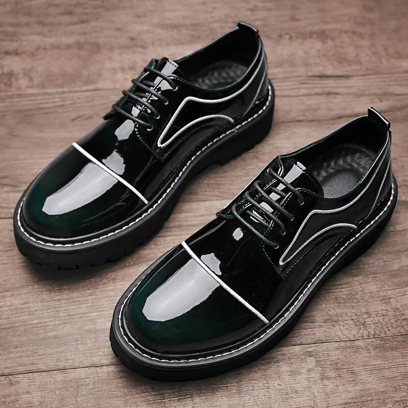 Fashion Oxfords PU Leather Shoes For Men / Casual Male Thick Bottom Footwear