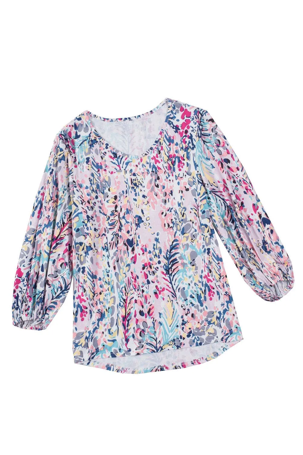 Floral Long Puff Sleeve Blouse