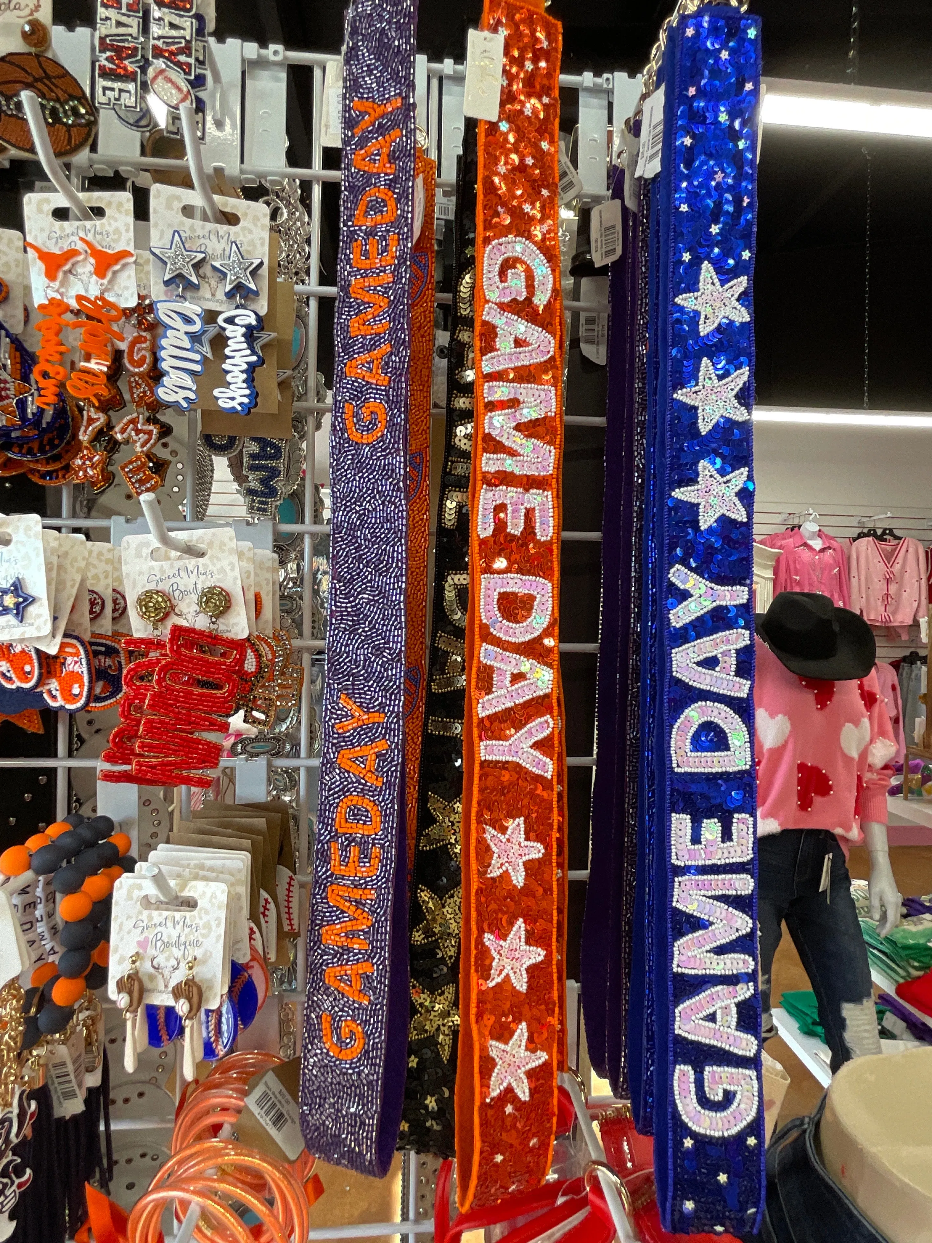 Game Day Stars Purse Strap Sequin