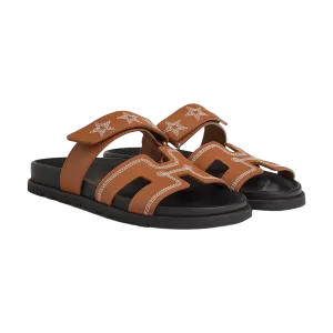 Hermes Chypre Sandals "Brown Star Leather"