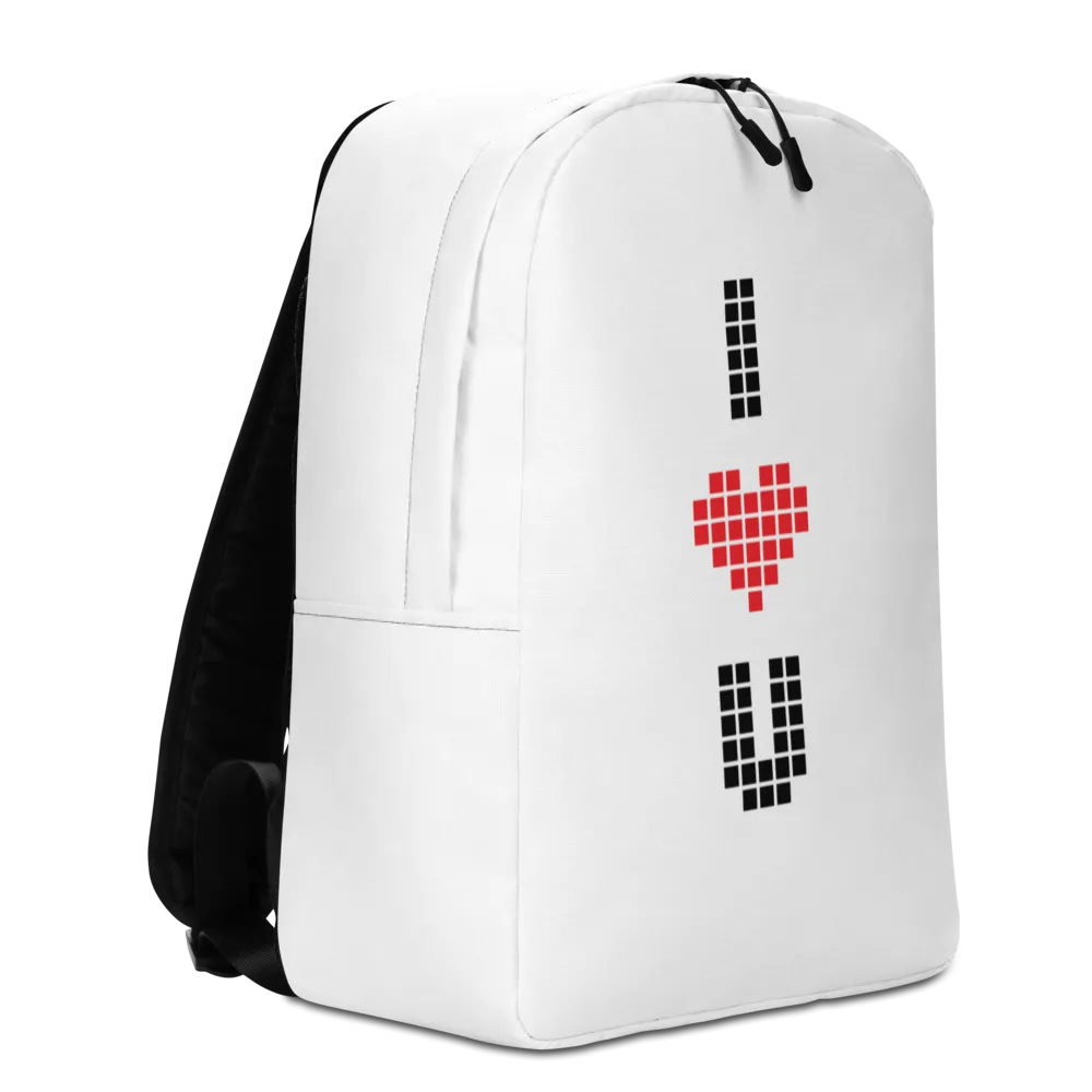 I Heart U Pixel Minimalist Backpack