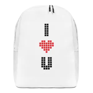 I Heart U Pixel Minimalist Backpack