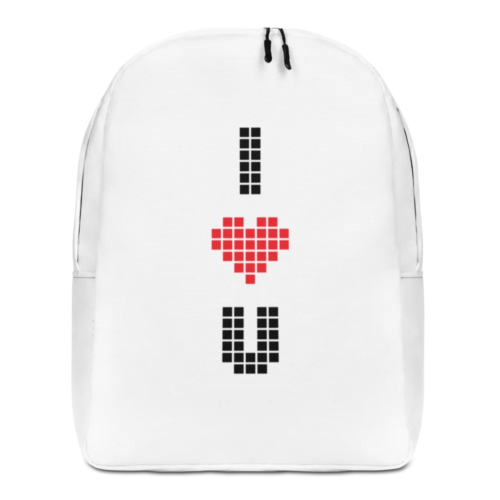 I Heart U Pixel Minimalist Backpack