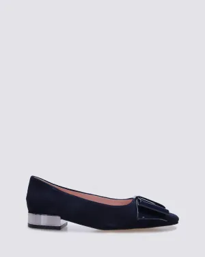 JUNE BALLET FLATS NAVY SUEDE LEATHER