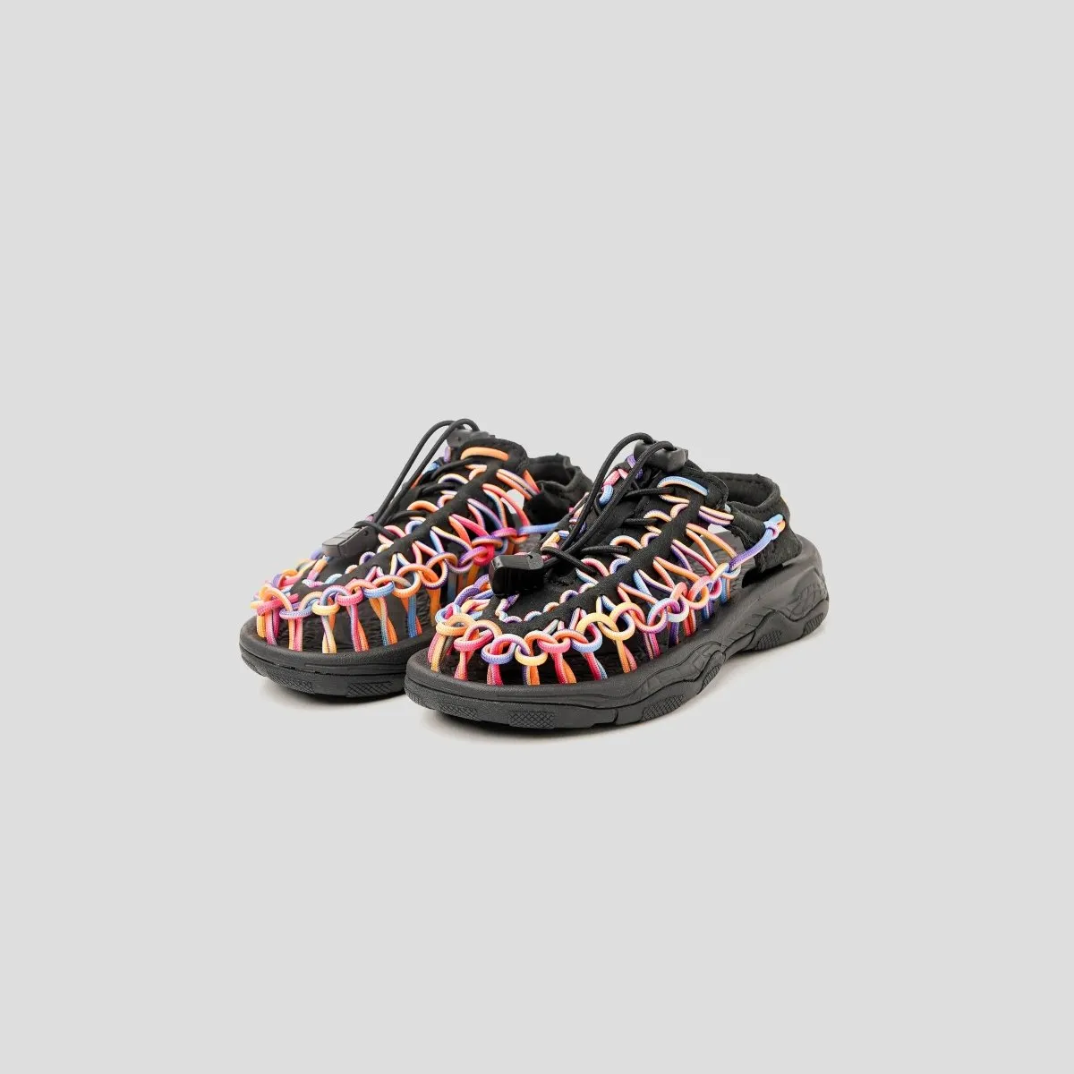 Loom Sandals Rainbow Black for Kids