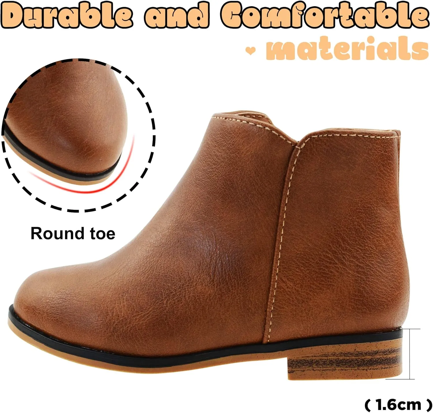 LseLom Girls Boots Ankle Boots for Girls with Zipper Short Suede Booties Fashion Boots for Toddler/Little Kids