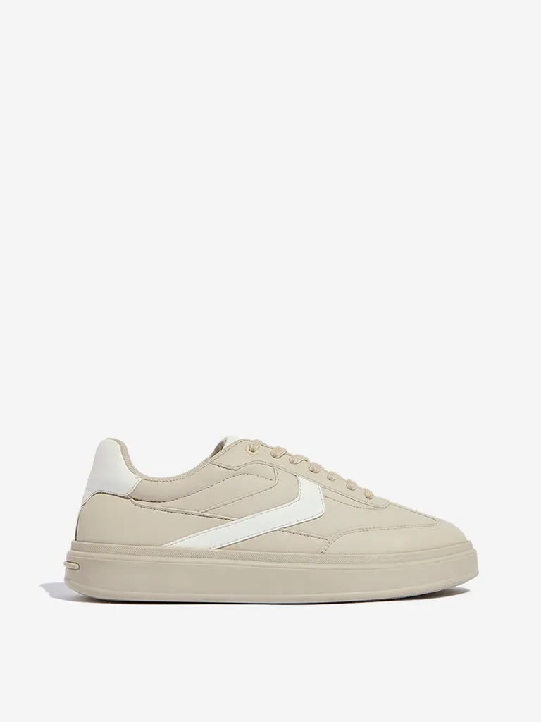 LUNA BLU Beige Lace-Up Sneakers