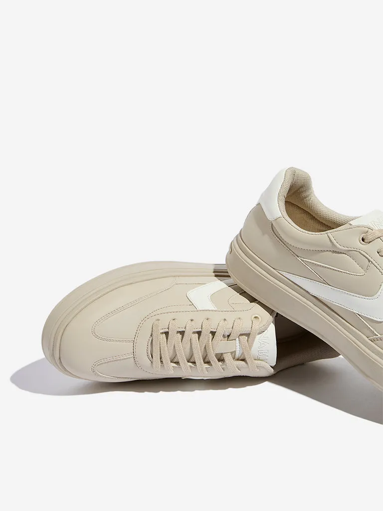 LUNA BLU Beige Lace-Up Sneakers
