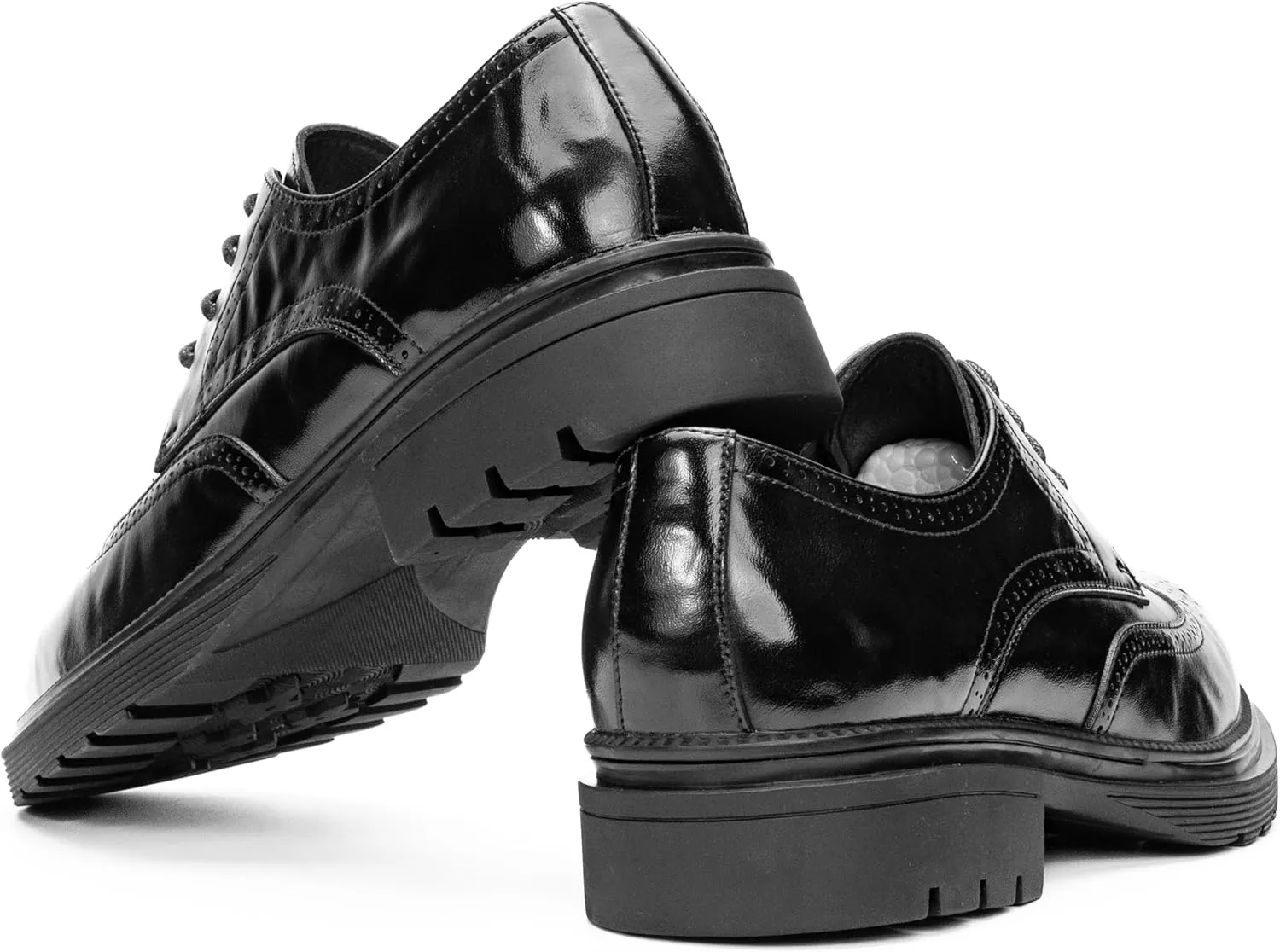Mens Wingtip Brogue Dress Shoes  Genuine Leather Oxford Shoes for Men with Classic Perforated Detailing, Cushioned Insole & Non-Slip Rubber Sole  Formal Business Derby Style