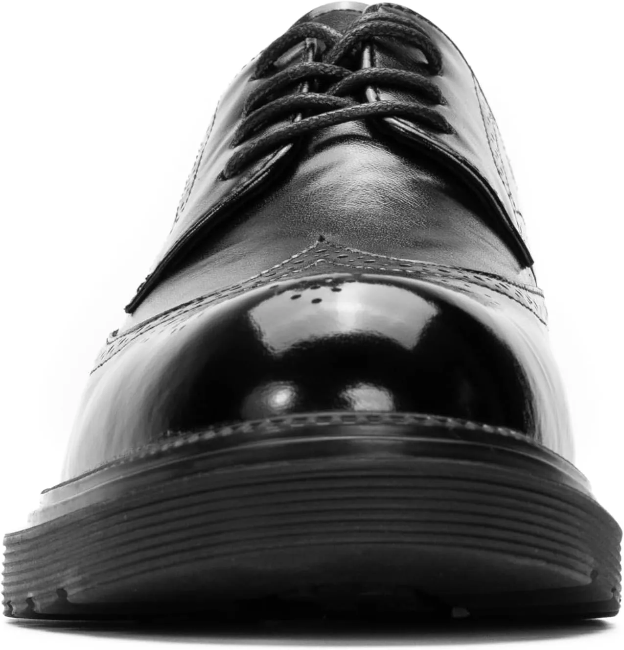 Mens Wingtip Brogue Dress Shoes  Genuine Leather Oxford Shoes for Men with Classic Perforated Detailing, Cushioned Insole & Non-Slip Rubber Sole  Formal Business Derby Style