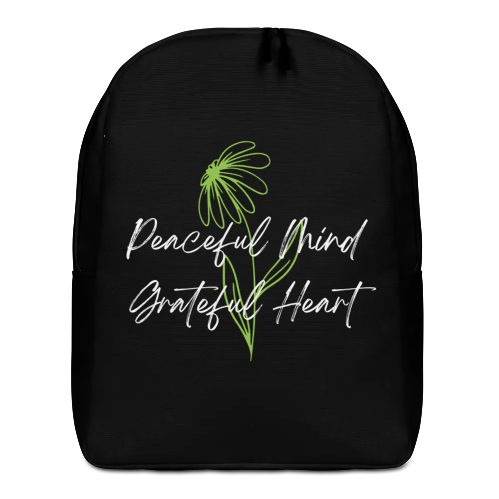 Peaceful Mind Grateful Heart Minimalist Backpack