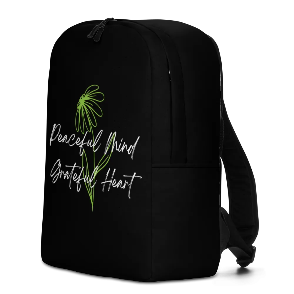 Peaceful Mind Grateful Heart Minimalist Backpack