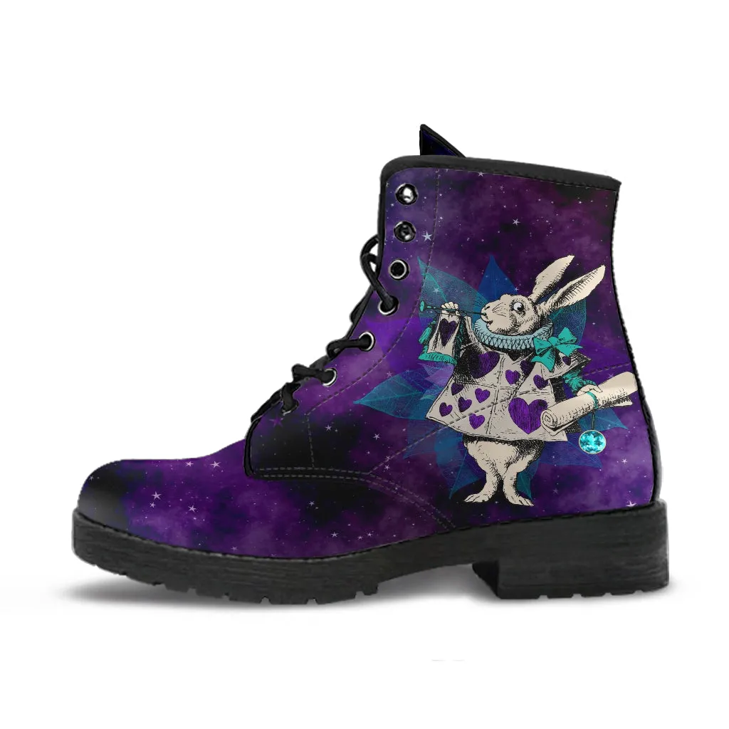 Purple Boots for Women, Alice in Wonderland Gifts #25 Purple Series | Combat Boots, Vegan Leather, Women's Boots
