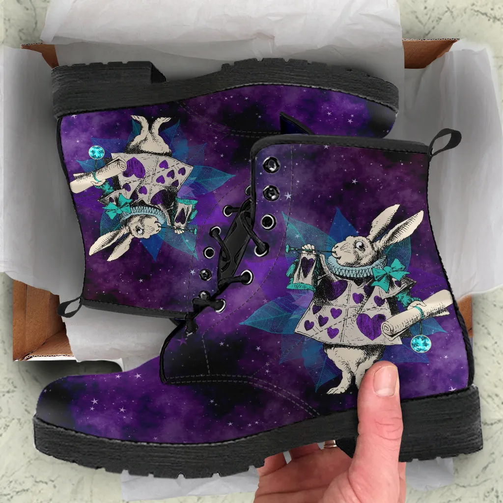 Purple Boots for Women, Alice in Wonderland Gifts #25 Purple Series | Combat Boots, Vegan Leather, Women's Boots