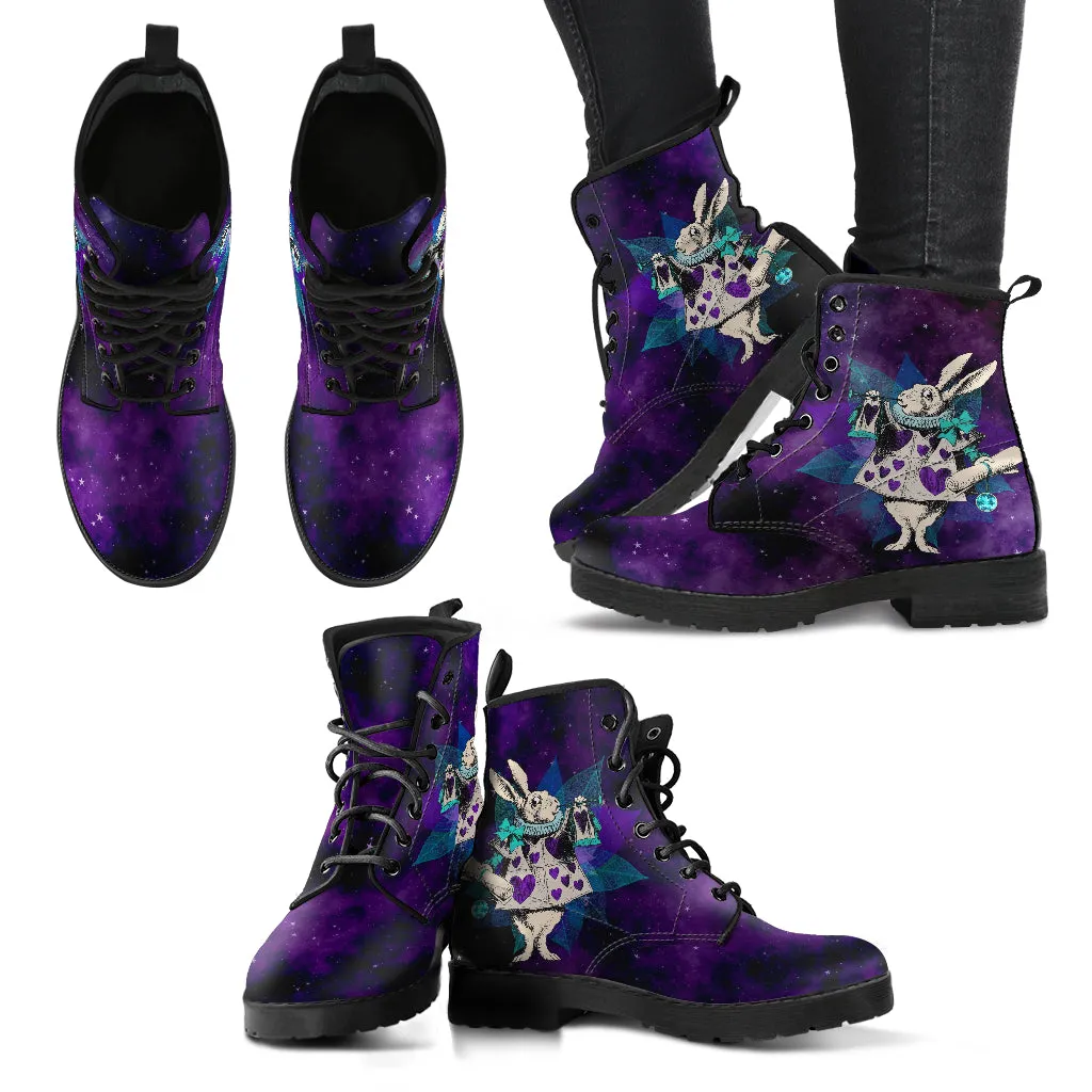 Purple Boots for Women, Alice in Wonderland Gifts #25 Purple Series | Combat Boots, Vegan Leather, Women's Boots