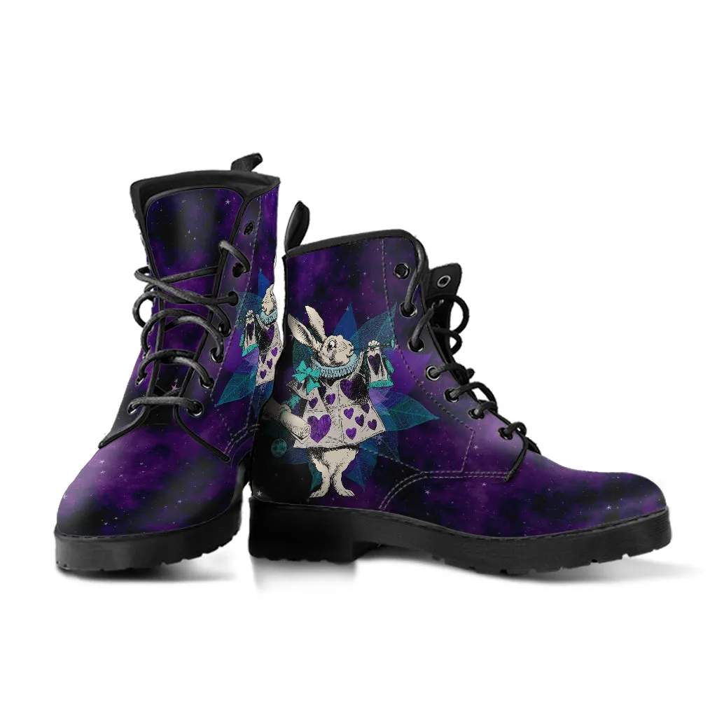 Purple Boots for Women, Alice in Wonderland Gifts #25 Purple Series | Combat Boots, Vegan Leather, Women's Boots