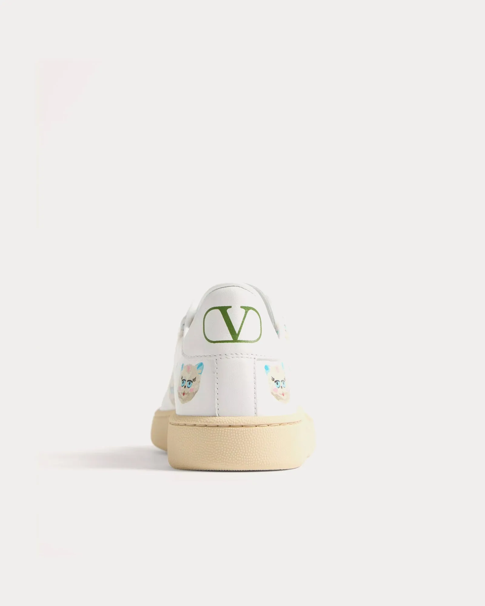 Royco with Le Chat De La Maison Nappa Calfskin White Low Top Sneakers