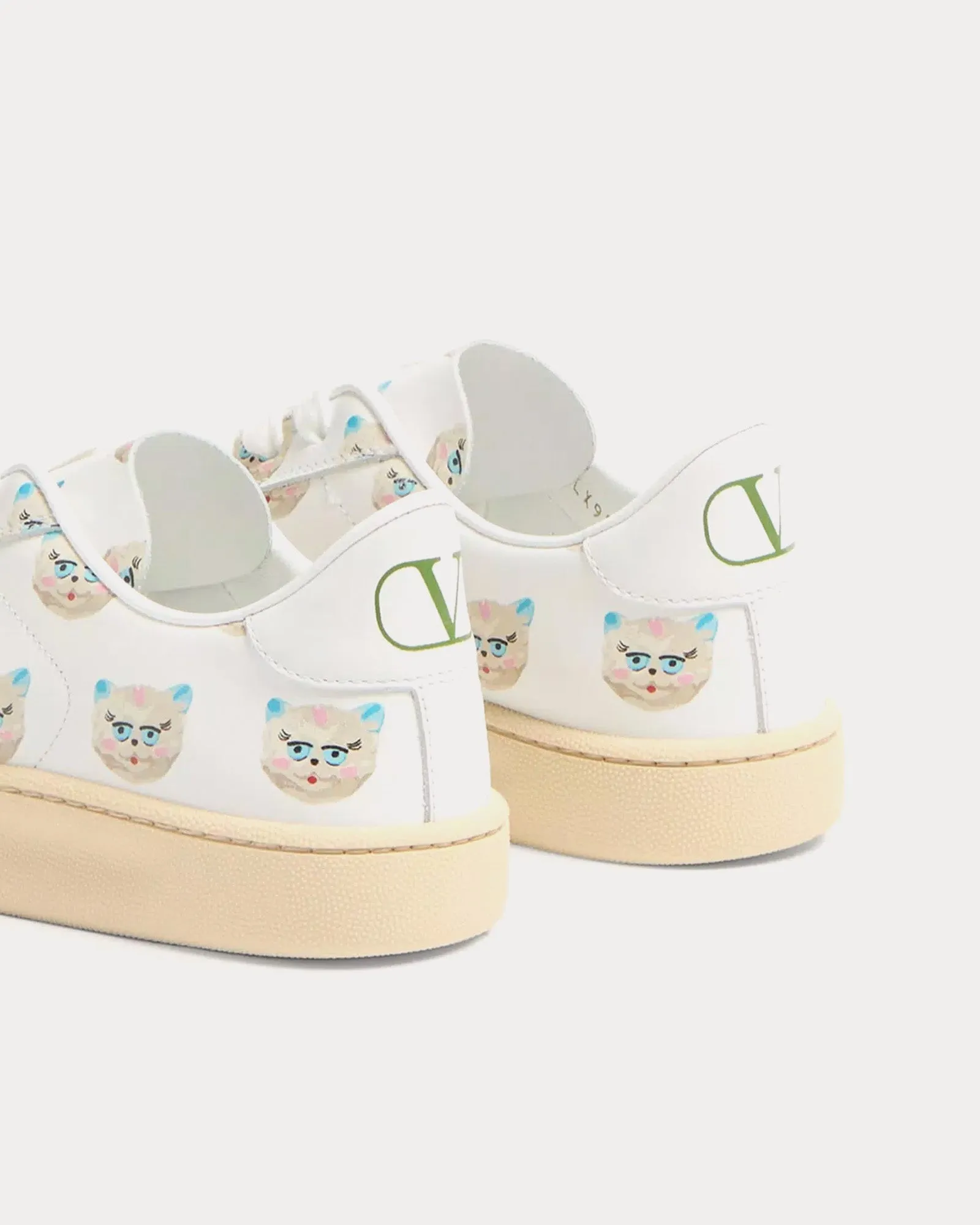 Royco with Le Chat De La Maison Nappa Calfskin White Low Top Sneakers