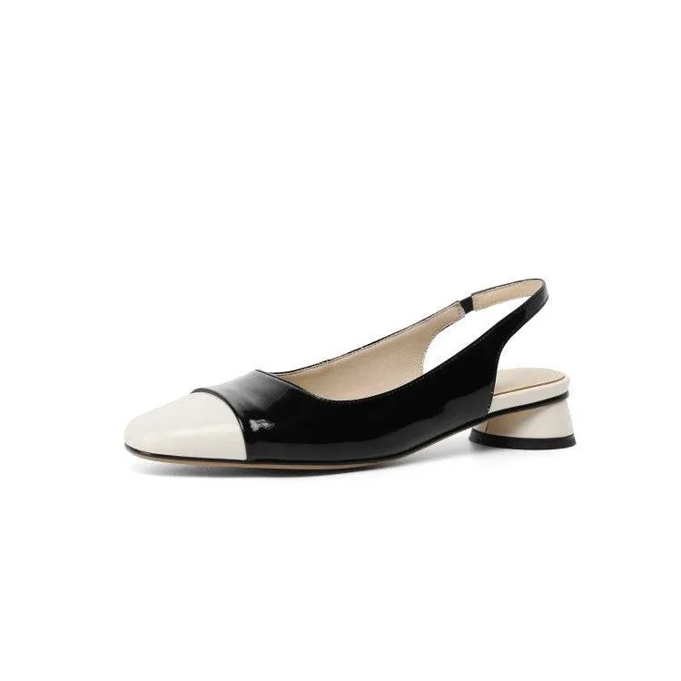 Sandals With Full Leather Inside And Outside, Thick And Low-heeled Buckle Strap