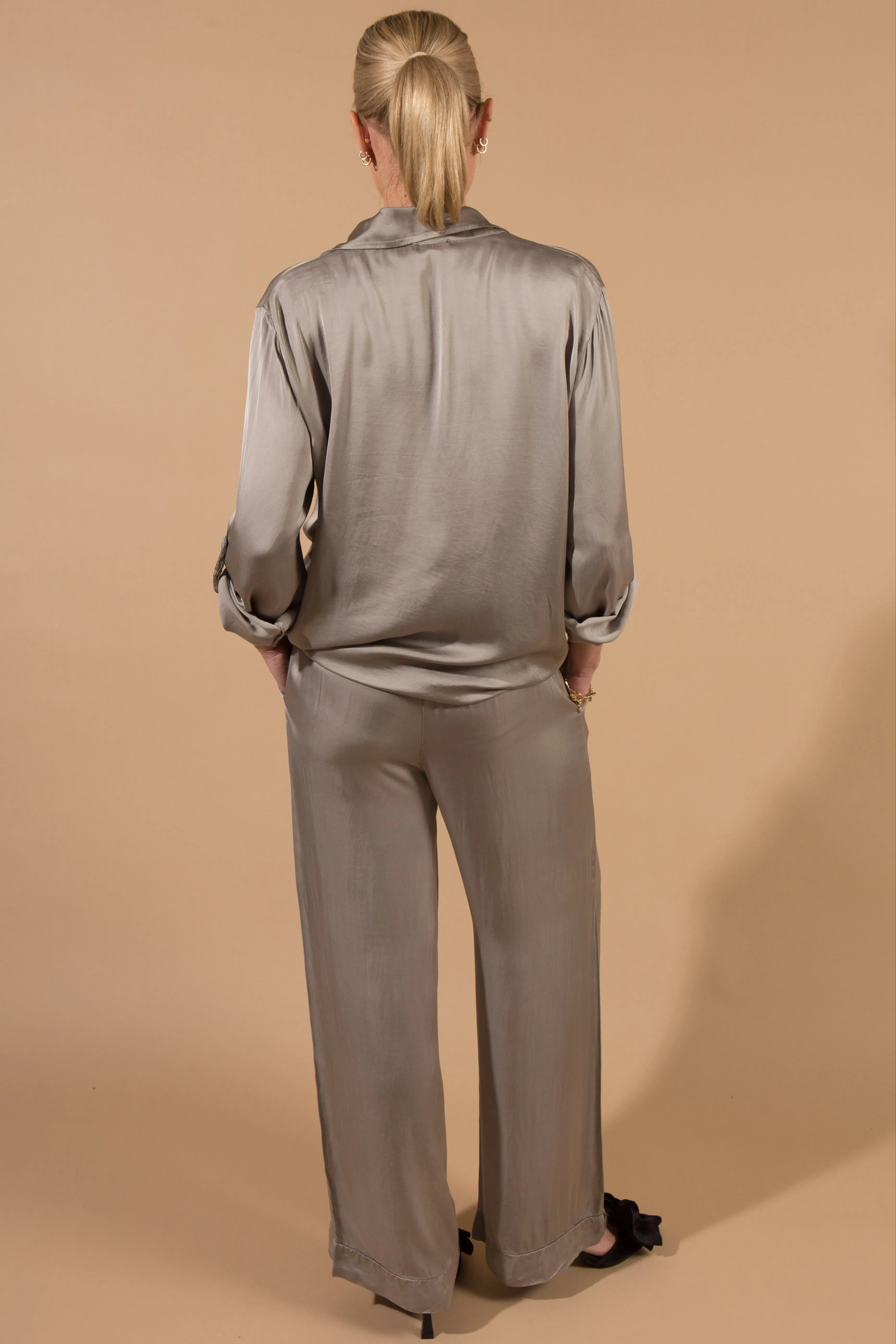 Satin Wide Leg Trousers