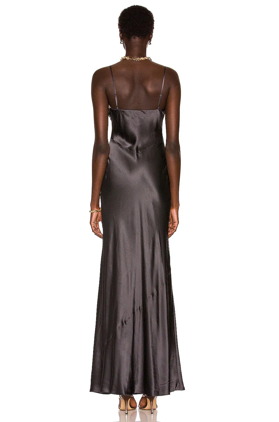 Serita Maxi Stylish V-Neck Bias Dress