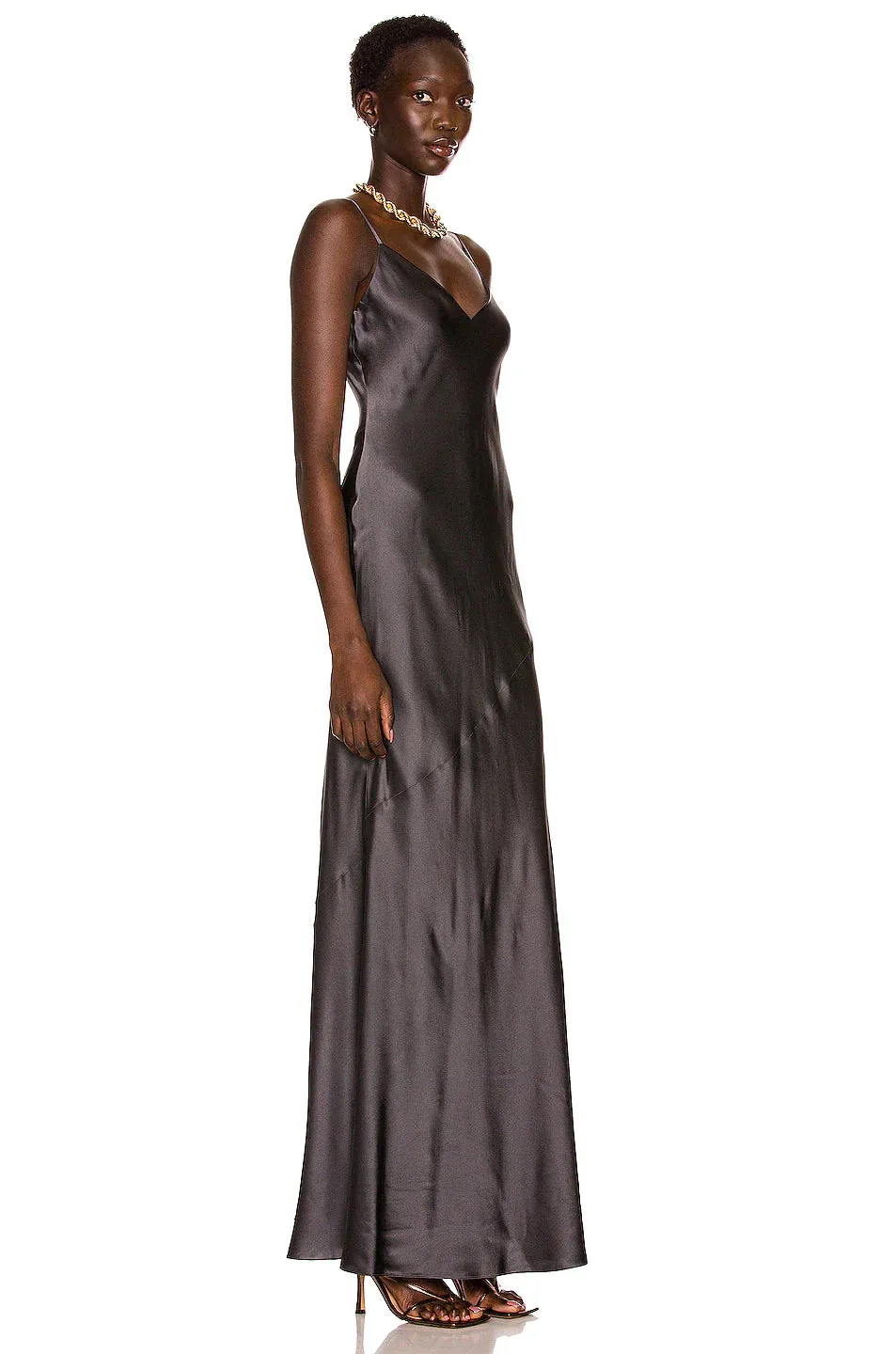 Serita Maxi Stylish V-Neck Bias Dress