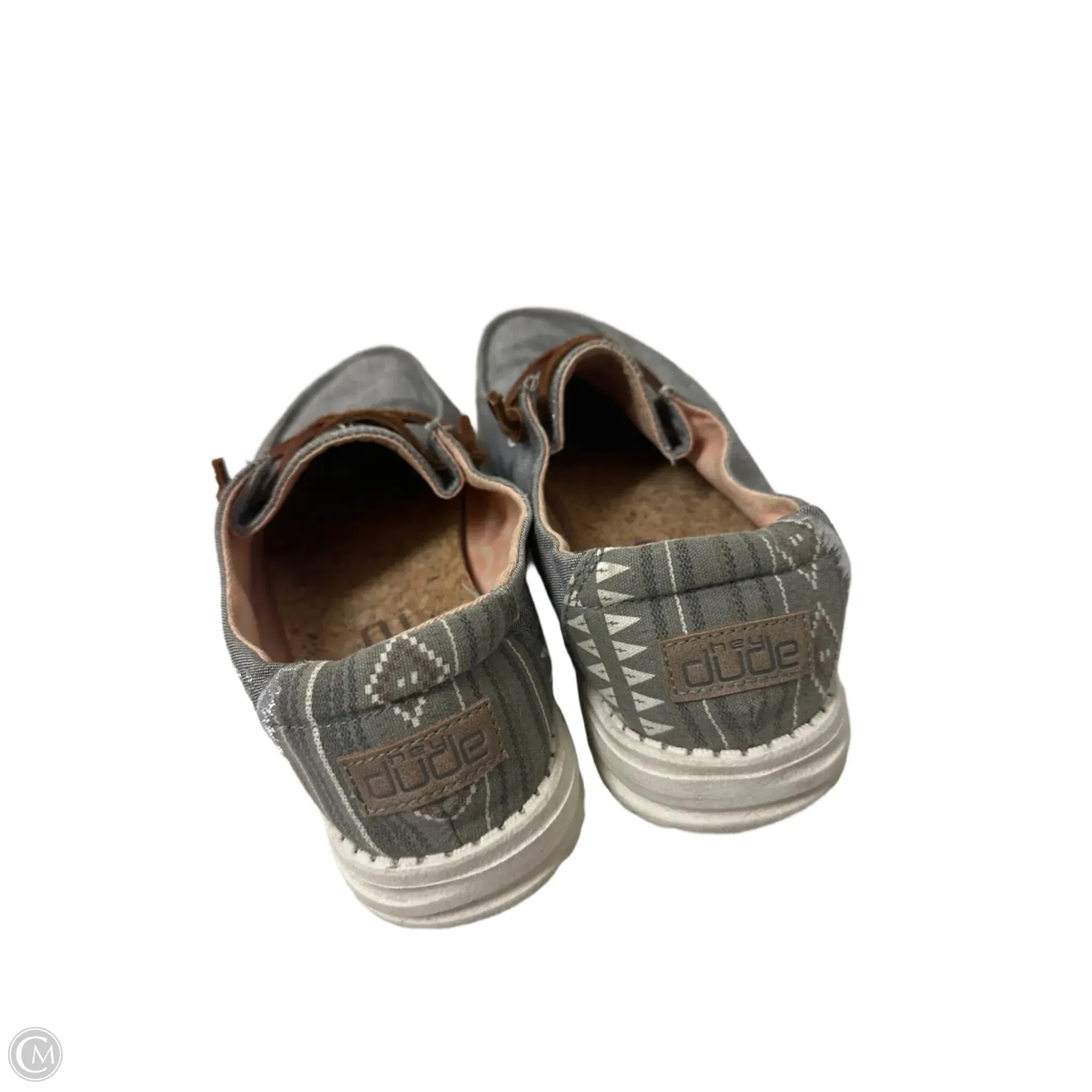 Shoes Flats By Hey Dude In Grey, Size: 9