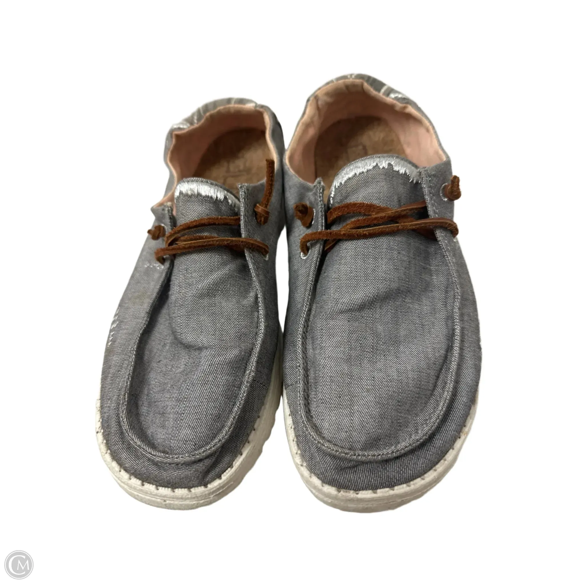 Shoes Flats By Hey Dude In Grey, Size: 9