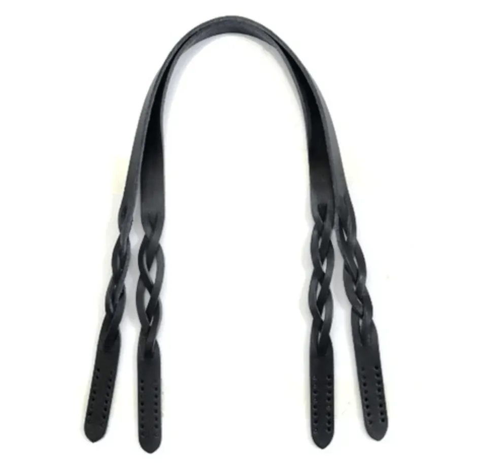 Shoulder Bag Straps: 24.8" Genuine Leather Braid Style (2 Straps)
