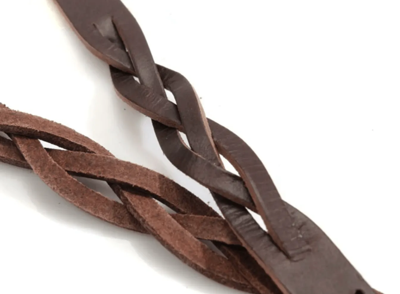 Shoulder Bag Straps: 24.8" Genuine Leather Braid Style (2 Straps)